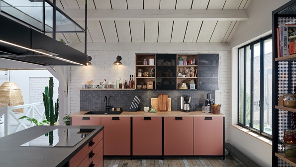 Cuisine style épicerie en bois