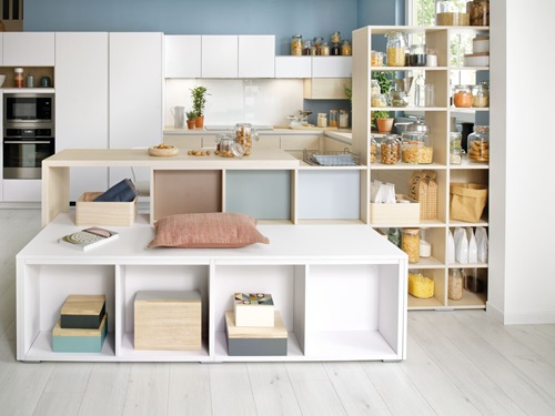 Étagère bibliothèque avec banc pour cuisine