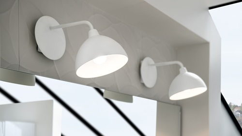 Luminaire blanc mat de salle de bain