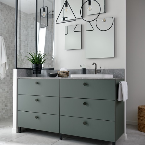 Meuble vasque tendance style naturel organique végétal