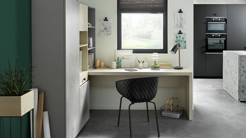 Ingericht kantoorhoekje in de keuken