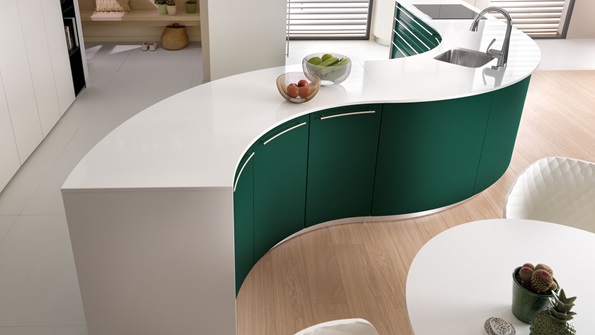 Cuisine contemporaine vert et blanc